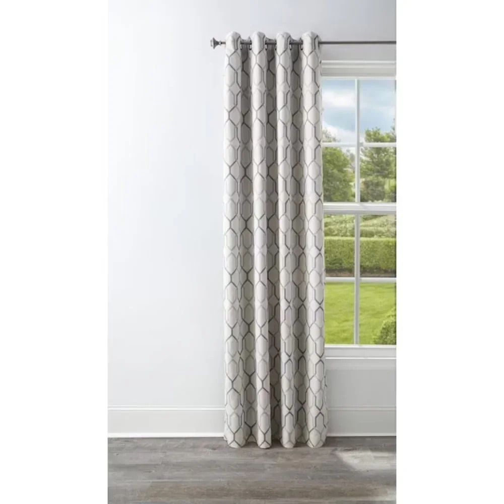 Amherst 84-in Ash Blackout Thermal Lined Grommet Single Curtain Panel